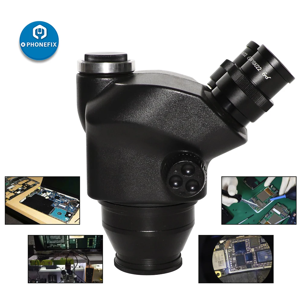 Trinocular Stereo Microscope 7X-45X - 2020 สีดํา 3.5X-90X 7X-45X กล้องจุลทรรศน์สเตอริโอ Trinocular