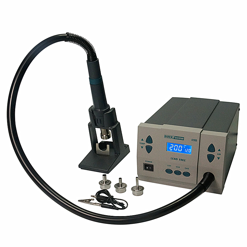 Hot Air Rework Station 861Dw - สถานีรีเวิร์คแบบลมร้อน QUICK Spot 861DW สามช่องทำงาน พร้อมระบบป้องกันด้วยรหัสผ่านและฟังก์ชั่นล็อคกุญแจ