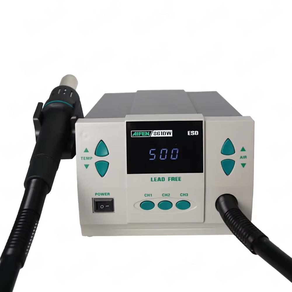 Hot Air Rework Station 861Dw - สถานีบัดกรีลมร้อน AIFEN 861DW สำหรับงานซ่อมแซมแผงวงจรโทรศัพท์มือถือ ให้ความร้อนเร็ว พร้อมหน้าจอแสดงผลดิจิตอลอัจฉริยะ