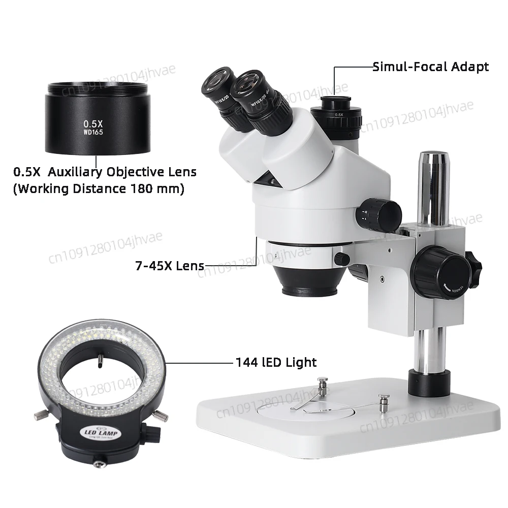 Trinocular Stereo Microscope 7X-45X - กล้องจุลทรรศน์สเตอริโอแบบสามตา รุ่นใหม่ ปี 2025 ภาพถ่ายจริง กำลังขยาย