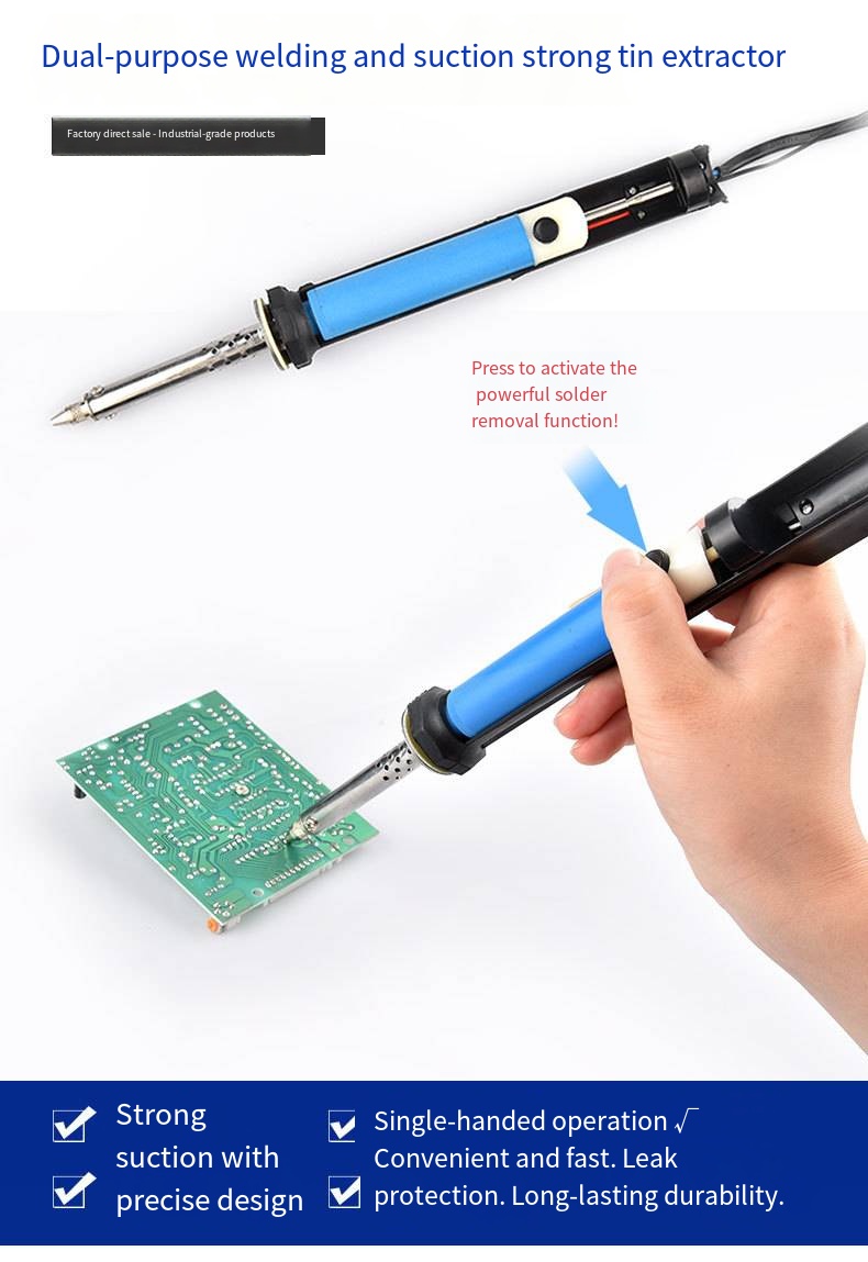 Desoldering Pump Electric Vacuum Station - เครื่องดูดตะกั่วไฟฟ้า AC 110V/220V กำลังไฟ 30W สำหรับงานบัดกรี
