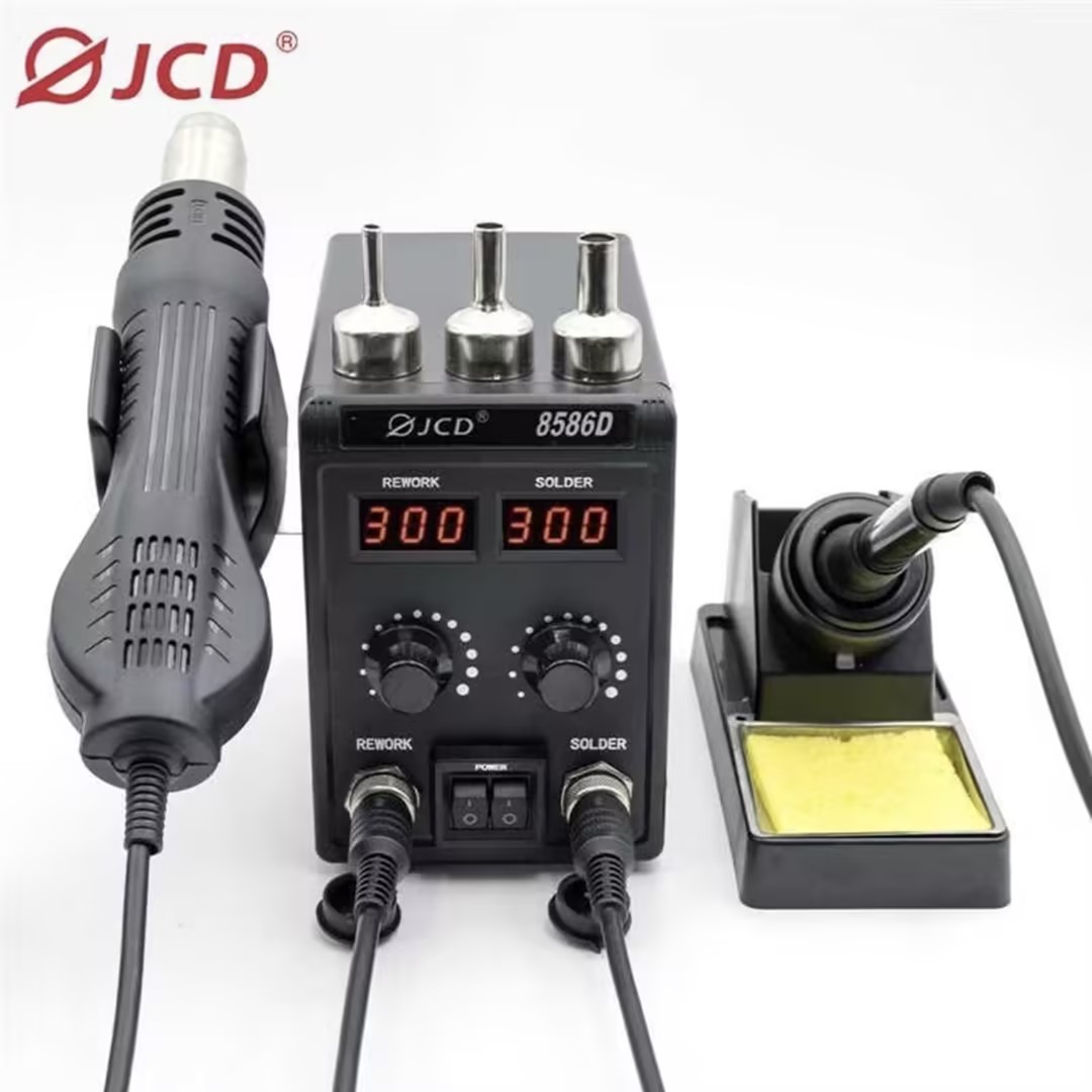 2 In 1 Soldering Rework Station 750W - JCD 8586D 2-in-1 สถานีบัดกรี HOT AIR