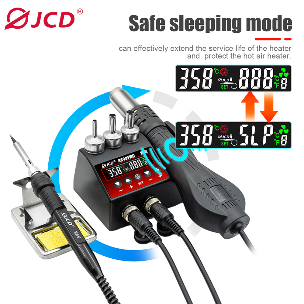2 In 1 Soldering Rework Station 750W - JCD 8898Pro 2 in 1 สถานีบัดกรี