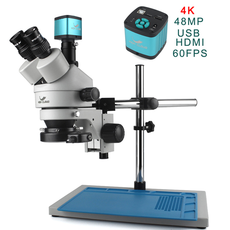 4K 48MP HDMI กล้องชุด 3.5X 90X - Simul-Focal Industrial Microscope 4K Hdmi บทวิจารณ์และราคา