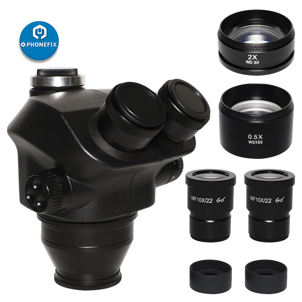 2020 สีดํา 3.5X-90X 7X-45X กล้ - Trinocular Stereo Microscope 7X-45X บทวิจารณ์และราคา