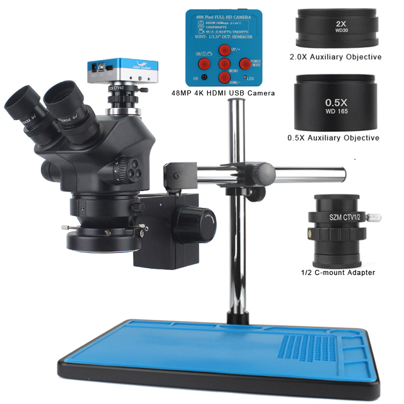 กล้องวิดีโอ 48MP 4K HDMI USB พ - Simul-Focal Industrial Microscope 4K Hdmi บทวิจารณ์และราคา