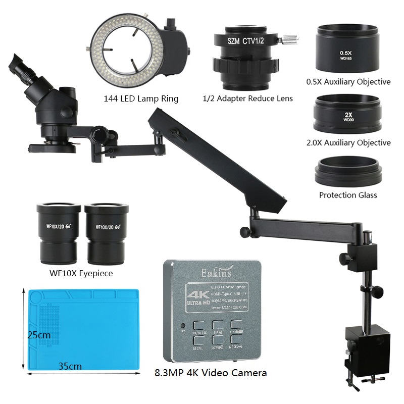 Simul เครื่องสเตอริโอแบบสามตาห - Trinocular Stereo Microscope 7X-45X บทวิจารณ์และราคา