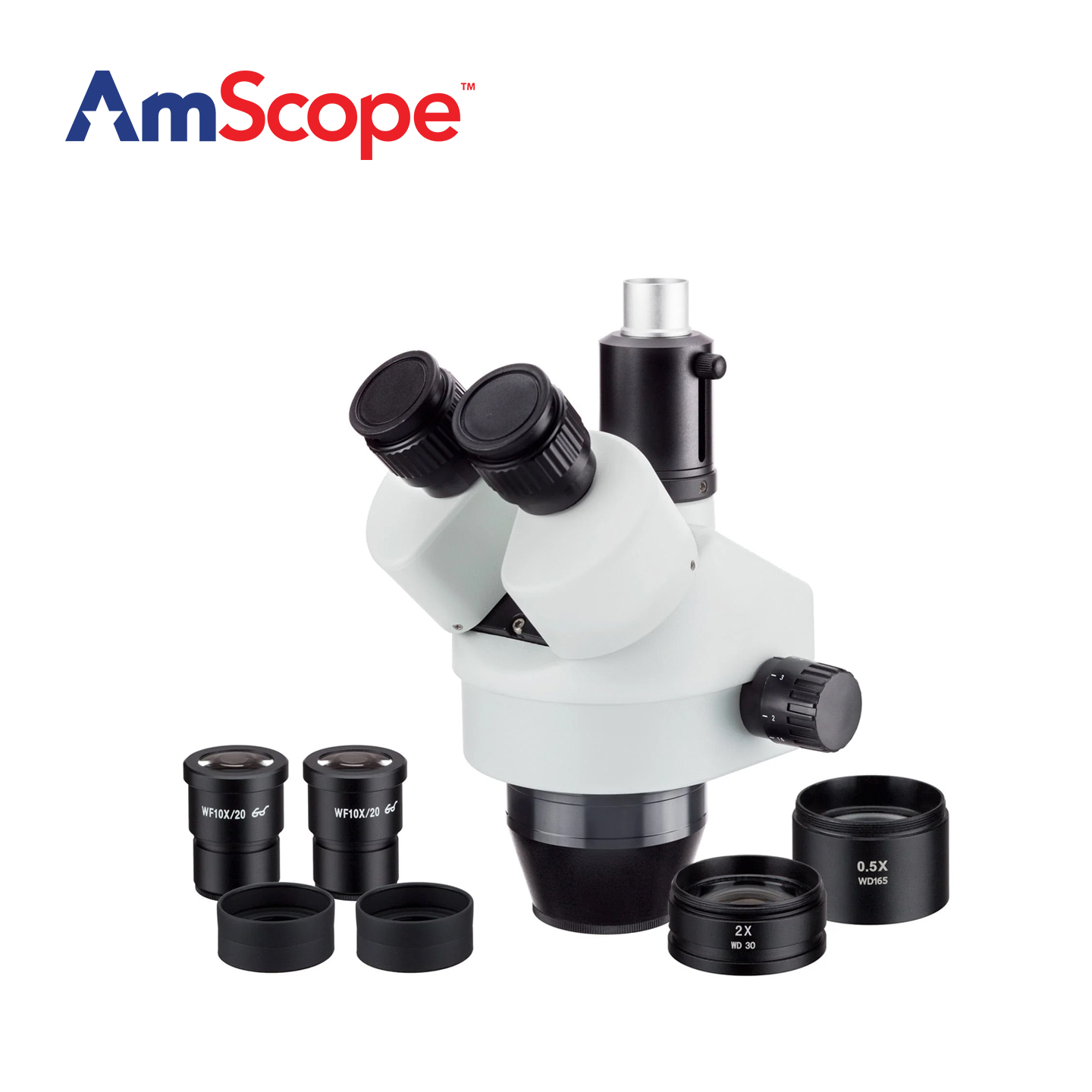 กล้องจุลทรรศน์สเตอริโอแบบซูมสา - Trinocular Stereo Microscope 7X-45X บทวิจารณ์และราคา