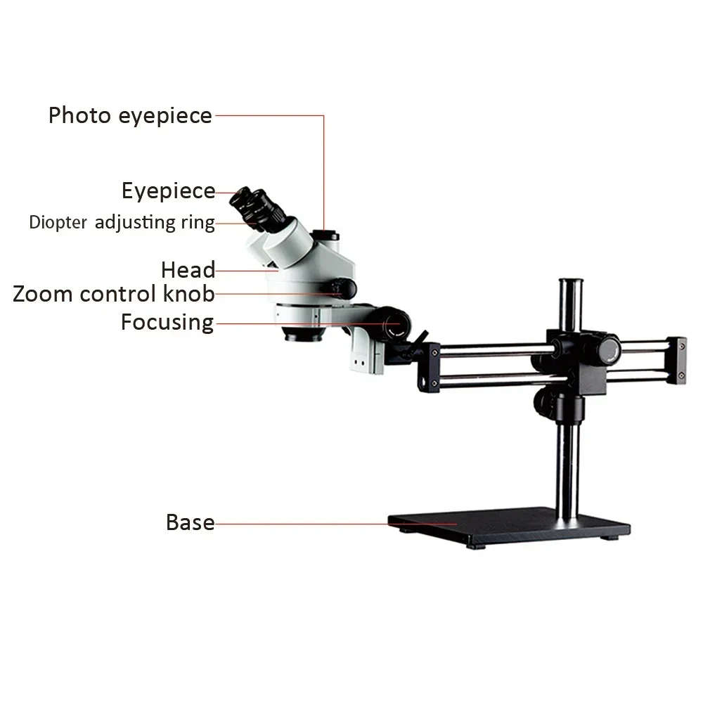 กล้องจุลทรรศน์แบบสเตอริโอสามตา - Trinocular Stereo Microscope 7X-45X บทวิจารณ์และราคา