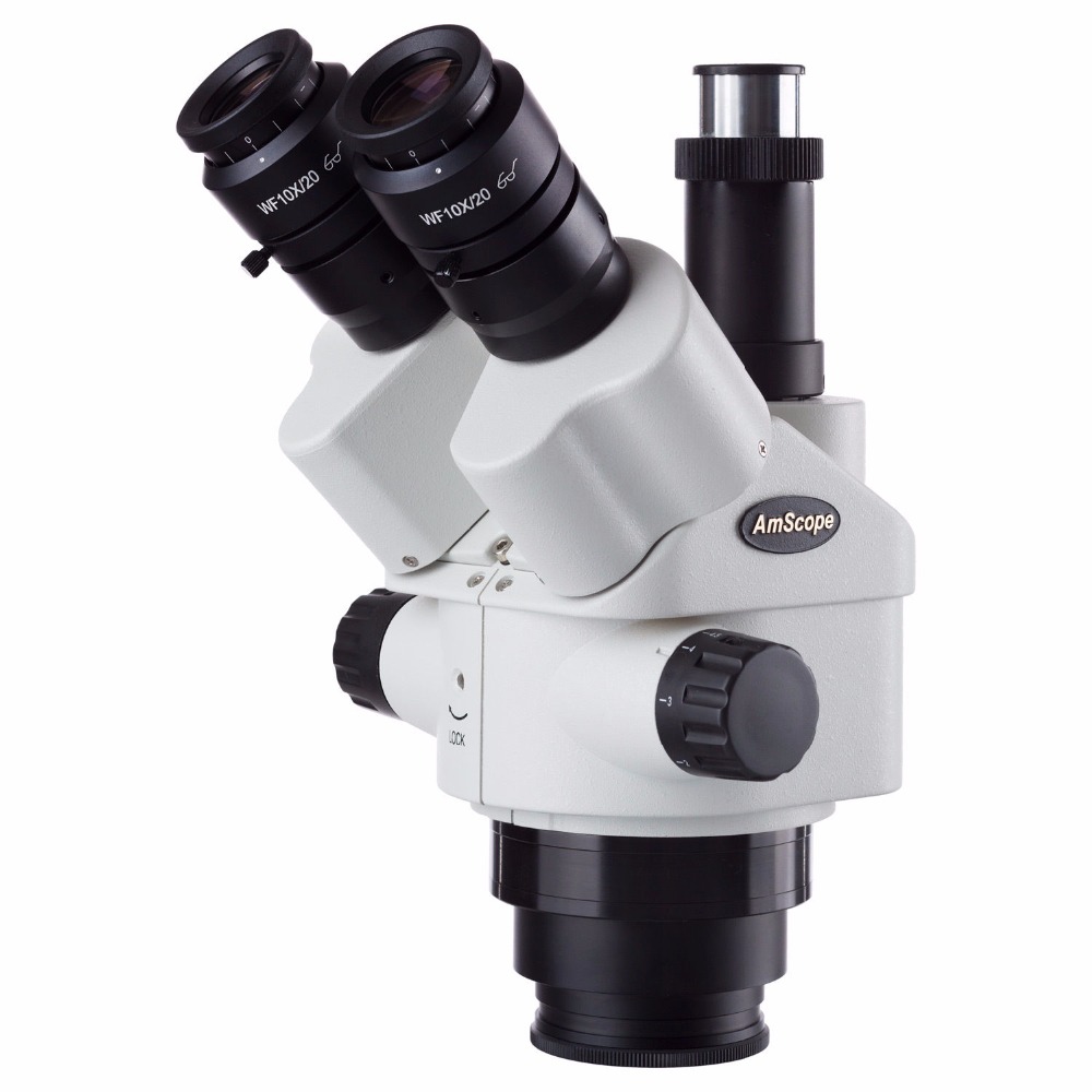 AmScope 7X-45X Simul-Focal Tri - Trinocular Stereo Microscope 7X-45X บทวิจารณ์และราคา