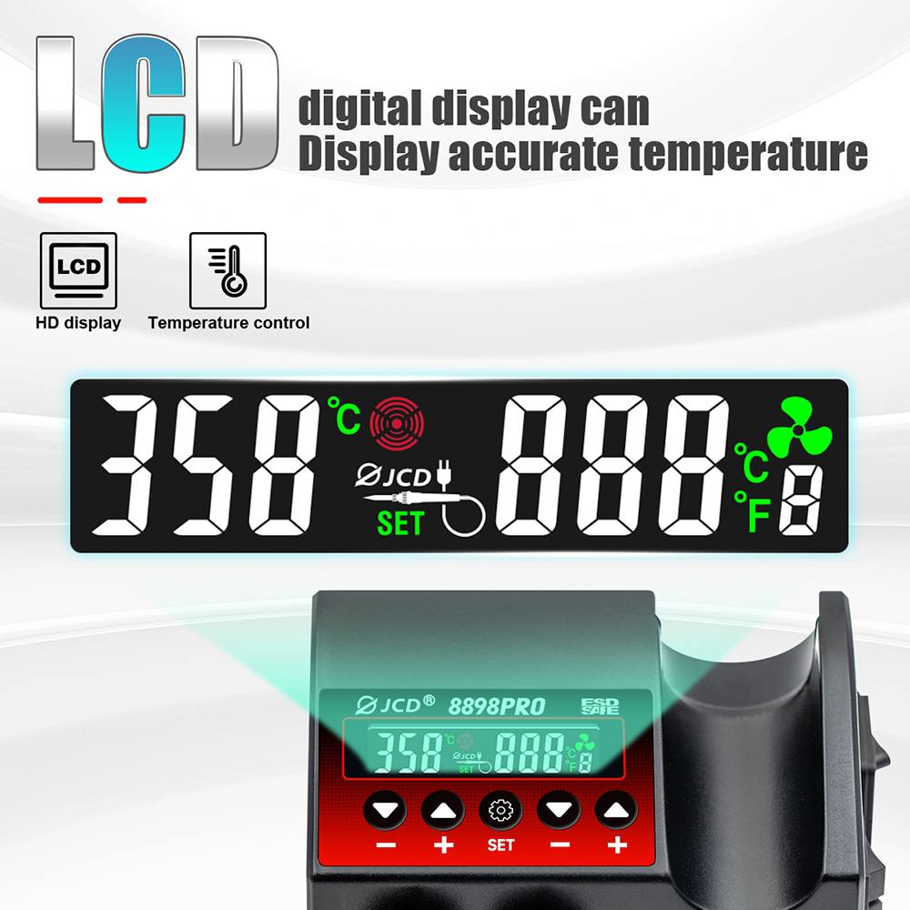 JCD 8898Pro 2 in 1 สถานีบัดกรี - 2 In 1 Soldering Rework Station 750W บทวิจารณ์และราคา