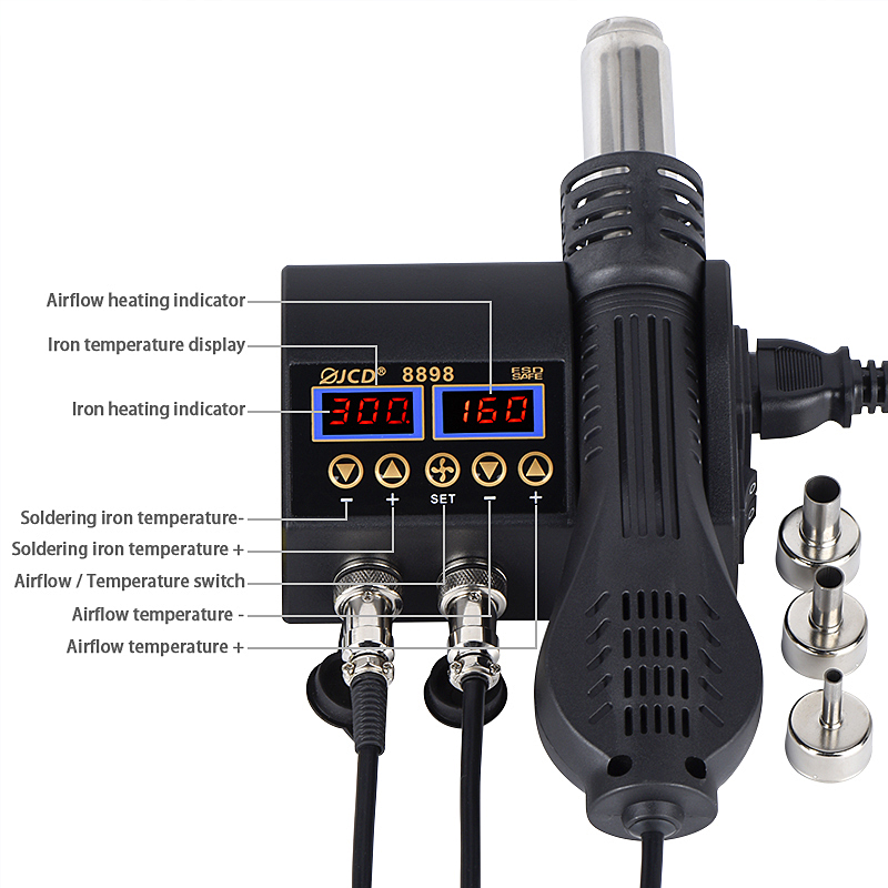 สถานีบัดกรี JCD 2 in 1 750W พร - 2 In 1 Soldering Rework Station 750W บทวิจารณ์และราคา